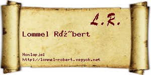Lommel Róbert névjegykártya